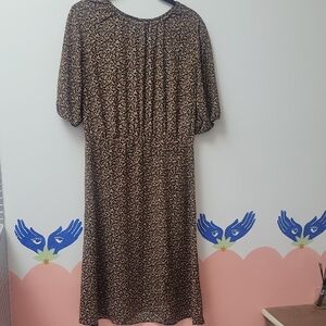 Elegant Black and Brown Patterned Dress